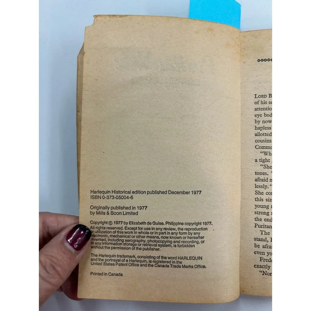 Puritan Wife‎ Elizabeth De Guise 1977 Harlequin Historical Romance